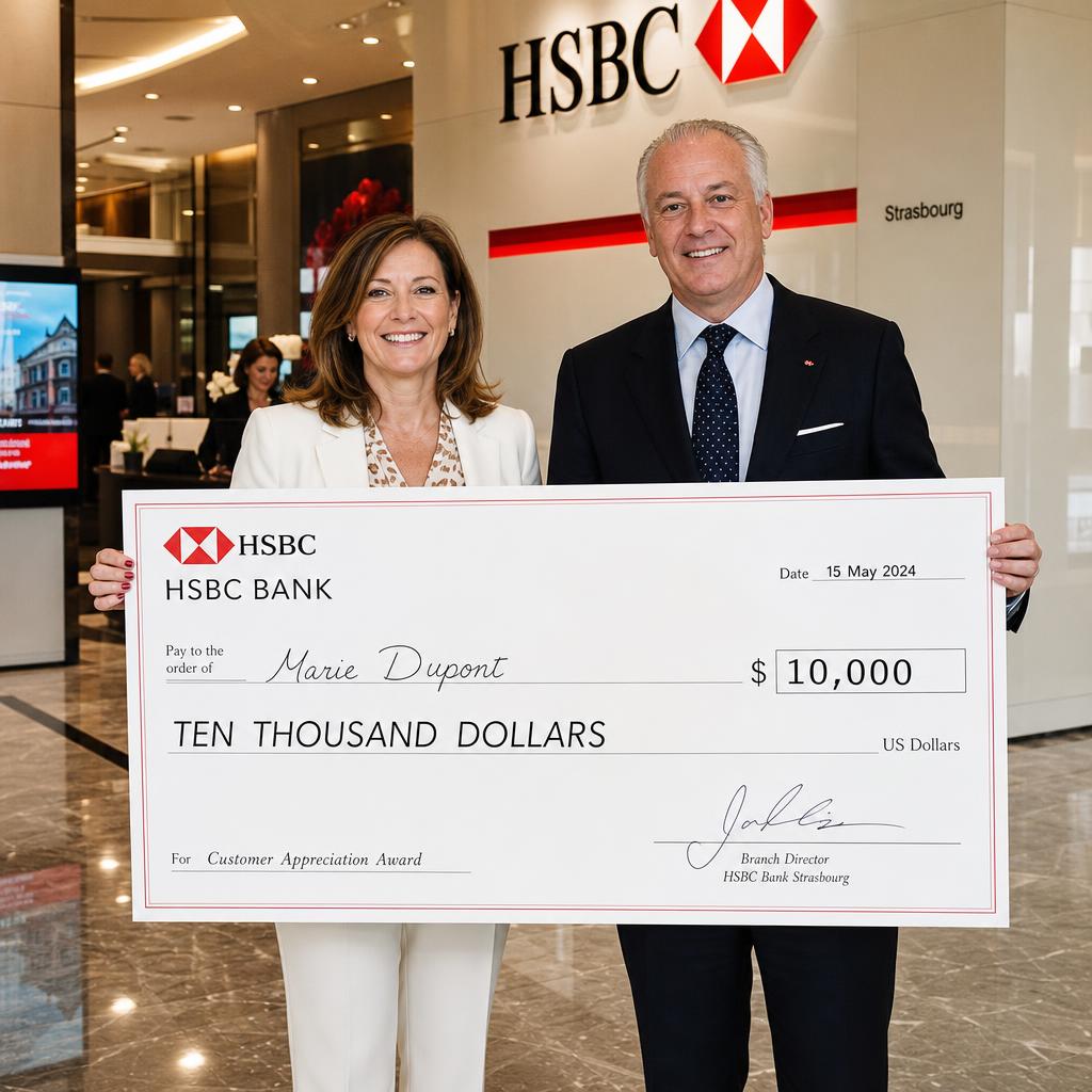 Official HSBC Bank Check Presentation